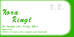 nora ringl business card