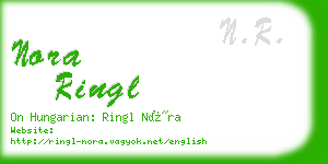 nora ringl business card